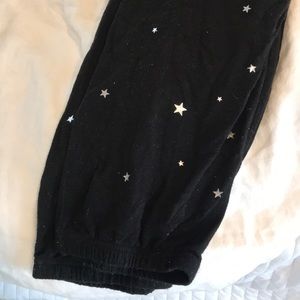 BLACK AND SILVER STAR JOGGERS